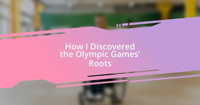 How I Discovered the Olympic Games’ Roots