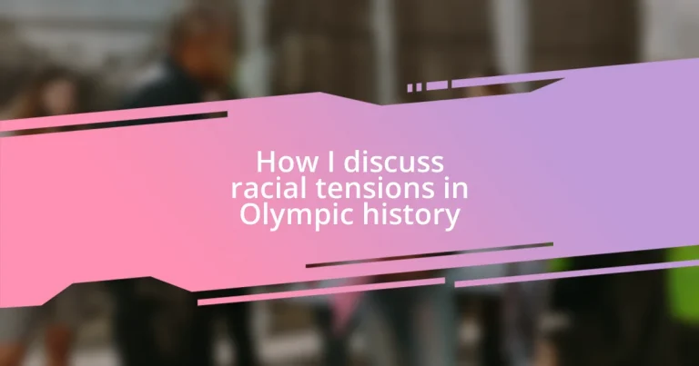 How I discuss racial tensions in Olympic history