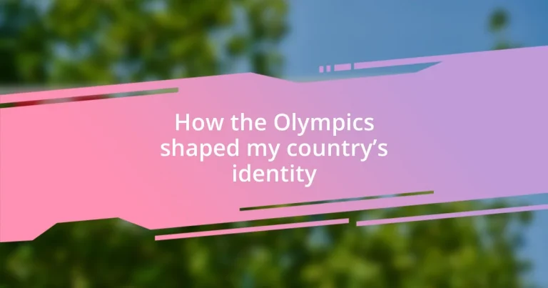 How the Olympics shaped my country’s identity